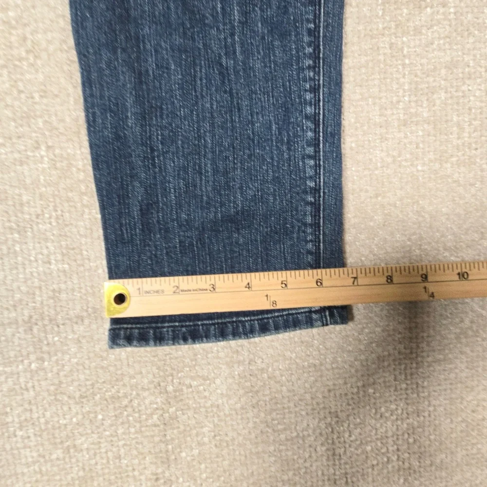 Ann Taylor LOFT Women 6 Boyfriend Jeans Blue Medium Wash Distressed Straight Leg
